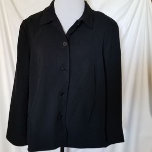Maggie McNaughton 20W Black Button Up Long Sleeve Jacket Invisible Pockets